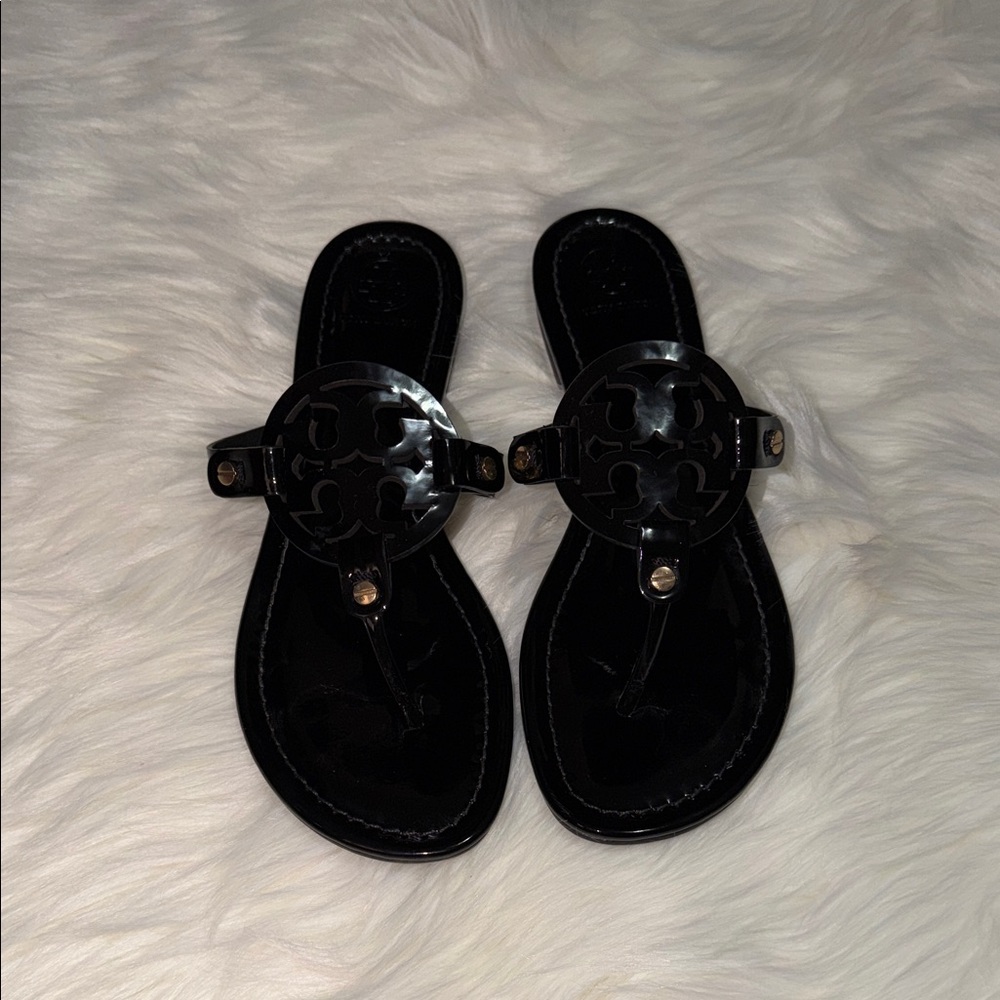 Tory Burch Patent Miller Sandals size 8.5 like new condition